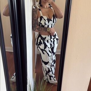 Stylish Black and White Jumpsuit